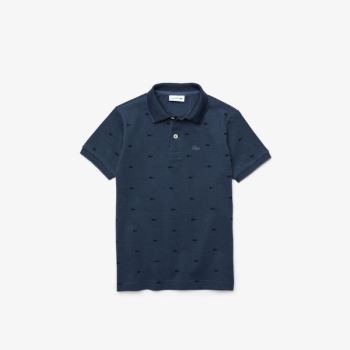 Lacoste Allover Croc-Print Polo Dětské - Polo Blankyt / Tmavě Blankyt Blankyt | CZ-asRFgk